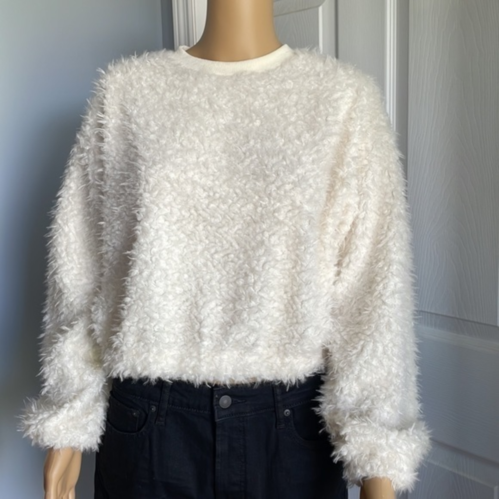 Stitch & Pine Fuzzy Furry‎ Cropped Sweater - XS